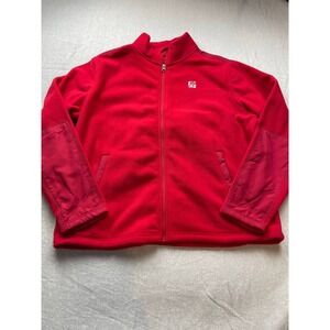 Chick-Fil-A Red Womens XL Team Style Employee Uniform Zip Up Fleece Jacket Oobe